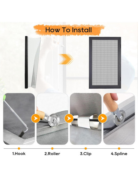 Malla de Pantalla de Ventana King&Charles 121.92x299.72 cm Negra