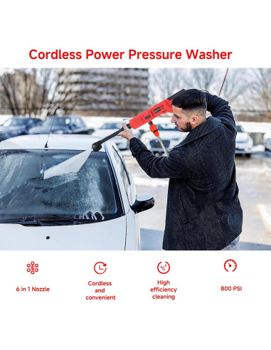 Lavadora a Presión Inalámbrica Qulibaxa 900 PSI 1.0 GPM