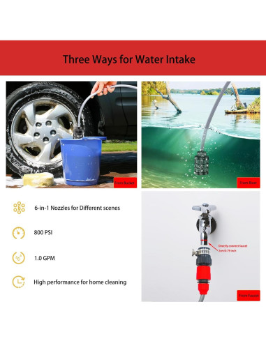 Lavadora a Presión Inalámbrica Qulibaxa 900 PSI 1.0 GPM