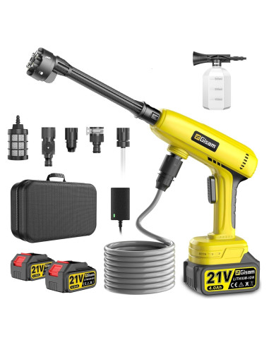 Lavadora a Presión Inalámbrica GISAM 1250 PSI 2 Baterías 4.0Ah