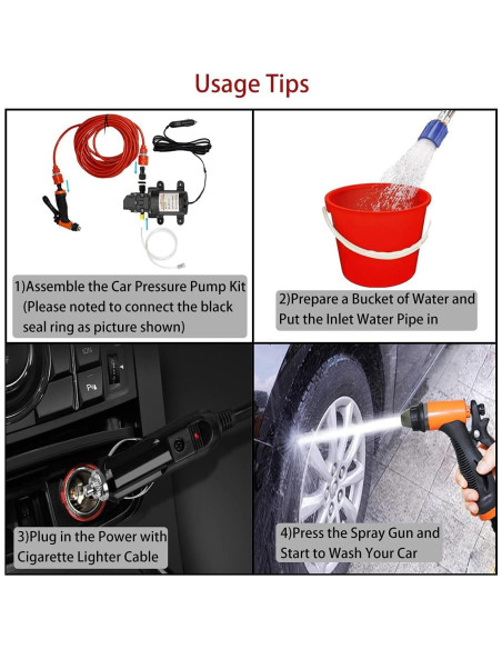 Bomba de Lavado a Presión Eléctrica Gioyonil 12V 100W 5L/min