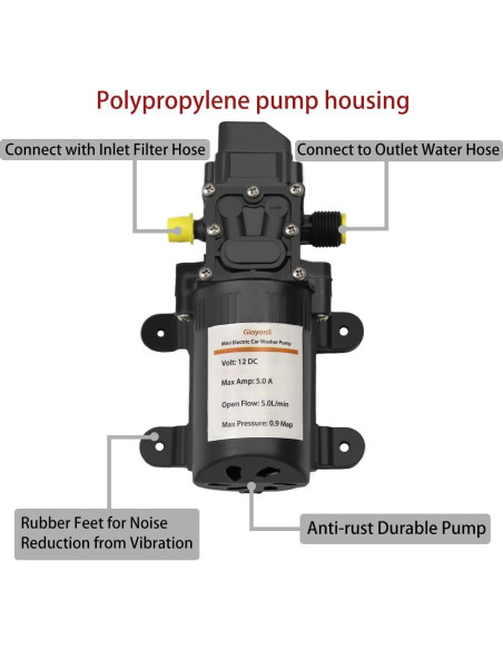 Bomba de Lavado a Presión Eléctrica Gioyonil 12V 100W 5L/min