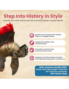 Casco Romano Gladiador Adulto Nicky Bigs con Pluma Roja 2