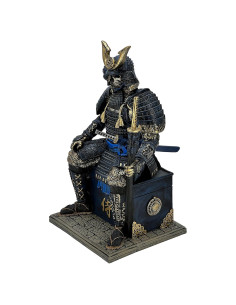 Estatua de Resina Samurai No Muerto LOOYAR 39.1 cm Azul Dorado