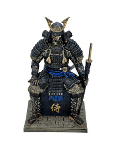 Estatua de Resina Samurai No Muerto LOOYAR 39.1 cm Azul Dorado 2