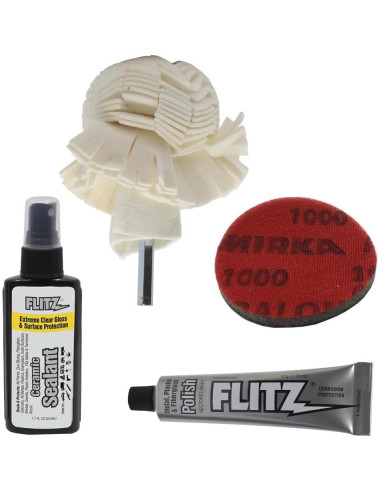 Kit de Restauración de Faros Flitz - Pulidor y Sellador 215g
