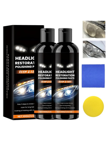 Kit de Restauración de Faros BaiKupo 2PCS - Limpiador Profesional