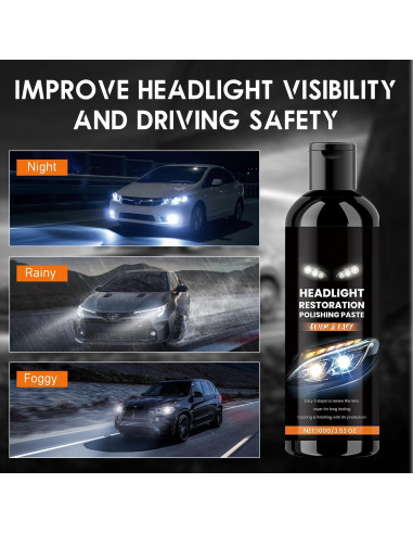 Kit de Restauración de Faros BaiKupo 2PCS - Limpiador Profesional