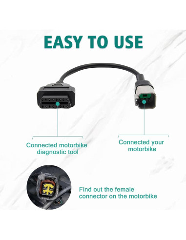 Cable Adaptador OBD1 6 Pines PARANNIC para BRP Moto ATV UTV