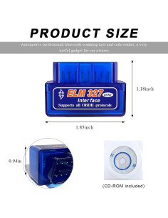 Escáner de Diagnóstico FSTURIOS ELM327 OBDII Bluetooth 12V 2