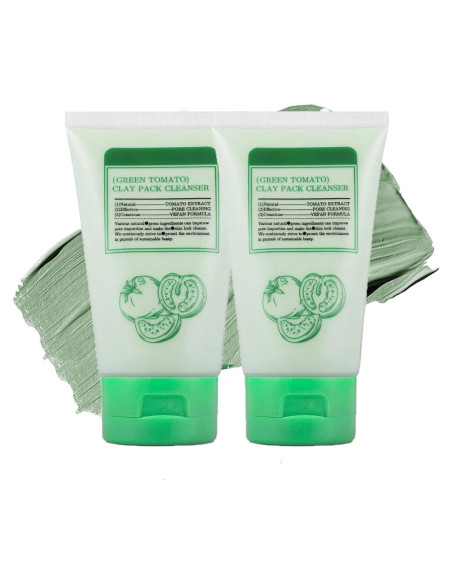 Mascarilla de Arcilla de Tomate Verde Jgppe 2PCS - Limpieza Profunda