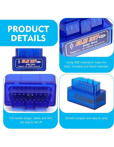 Escáner de Diagnóstico Automotriz OBD-II Diamall Bluetooth