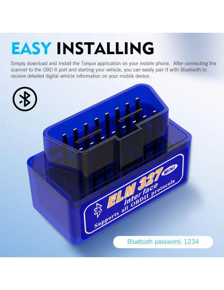 Escáner de Diagnóstico Automotriz OBD-II Diamall Bluetooth