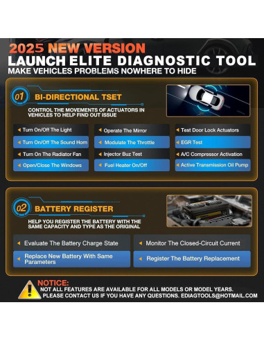 Escáner Diagnóstico Bidireccional LAUNCH Creader Elite GM