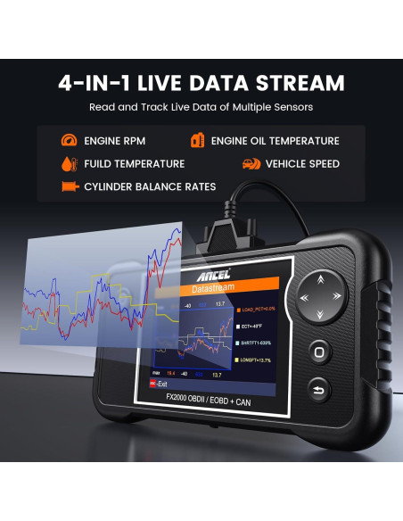 Escáner OBD2 ANCEL FX2000-US Diagnóstico Automotriz ABS SRS