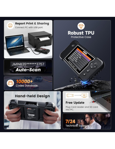 Escáner OBD2 ANCEL FX2000-US Diagnóstico Automotriz ABS SRS