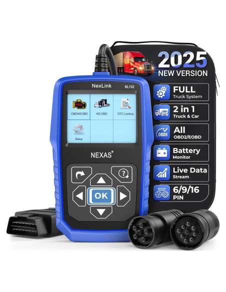 Escáner de Camiones NEXAS NL102 OBD2 Completo 0.85kg
