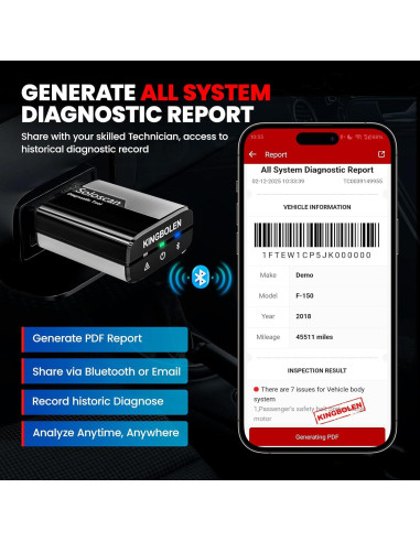 Escáner OBD2 KINGBOLEN Soloscan Bluetooth para Ford Lincoln Mercury