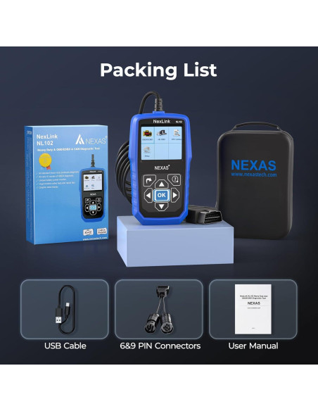 Escáner de Camiones NEXAS NL102 OBD2 Completo 0.85kg