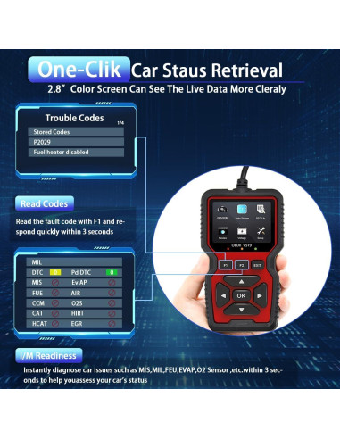 Escáner OBD2 OnRetul V519 - Lector de Códigos y Diagnóstico