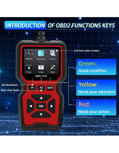Escáner OBD2 OnRetul V519 - Lector de Códigos y Diagnóstico