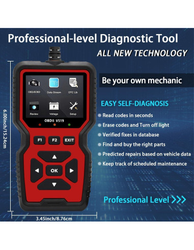 Escáner OBD2 OnRetul V519 - Lector de Códigos y Diagnóstico