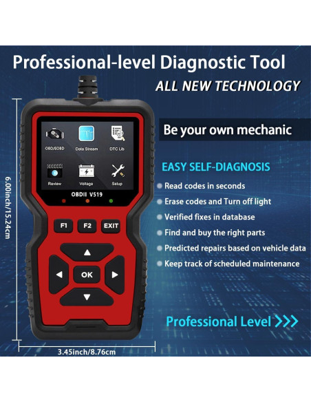 Escáner OBD2 OnRetul V519 - Lector de Códigos y Diagnóstico