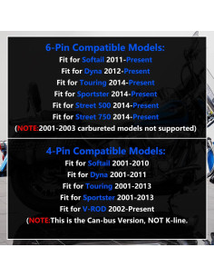 Cable Adaptador OBD2 para Harley Davidson 4Pin y 6Pin 30.48cm 2