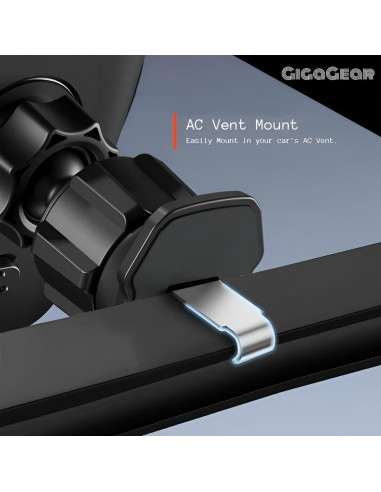 Soporte Cargador Inalámbrico Rápido Auto Gigagear 15W 360