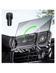Soporte Cargador Inalámbrico Auto JDHDL 15W Doble Bobina