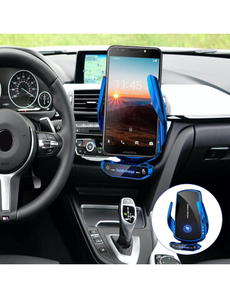 Soporte Cargador Inalámbrico para Auto AIYAFEIO 15W Azul