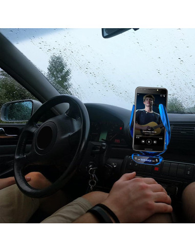 Soporte Cargador Inalámbrico para Auto AIYAFEIO 15W Azul