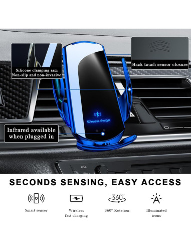 Cargador Inalámbrico para Automóvil MUQIDA 15W Soporte 360