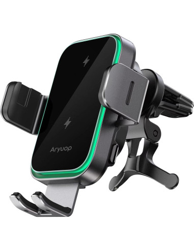 Cargador Inalámbrico Rápido 15W Aryuop para Auto con Soporte