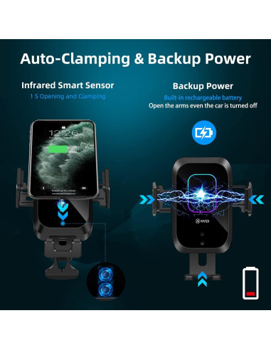 Soporte para Teléfono con Cargador Inalámbrico 15W Enomol