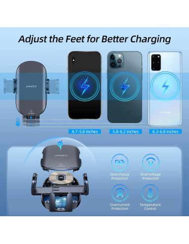 Cargador Inalámbrico para Auto Wiiki-Tech H9W 15W Carga Rápida