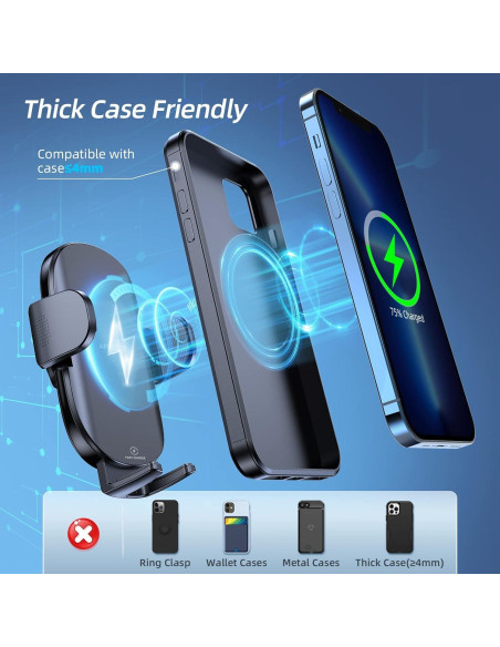 Cargador Inalámbrico para Auto Wiiki-Tech H9W 15W Carga Rápida