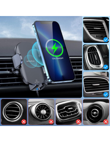 Cargador Inalámbrico para Auto Wiiki-Tech H9W 15W Carga Rápida