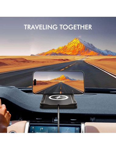 Base de Carga Inalámbrica para Auto LANSEMKU 15W Soporte Qi