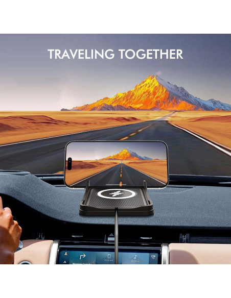 Base de Carga Inalámbrica para Auto LANSEMKU 15W Soporte Qi