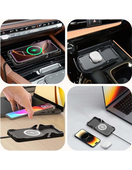 Base de Carga Inalámbrica para Auto LANSEMKU 15W Soporte Qi