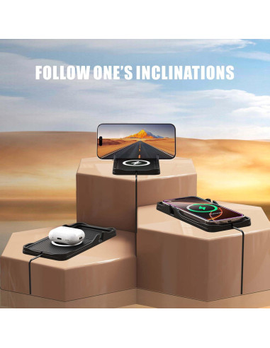 Base de Carga Inalámbrica para Auto LANSEMKU 15W Soporte Qi