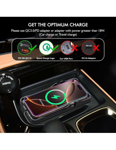 Base de Carga Inalámbrica para Auto LANSEMKU 15W Soporte Qi