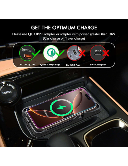 Base de Carga Inalámbrica para Auto LANSEMKU 15W Soporte Qi