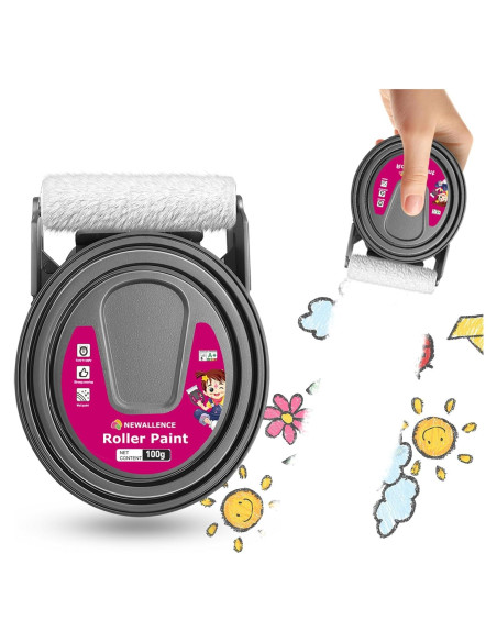 Pintura Blanca para Paredes NEWALLENCE 3.52 Oz 2-en-1 con Rodillo Pintura Blanca para Paredes NEWALLENCE 3.52 Oz 2-en-1 con Rodillo