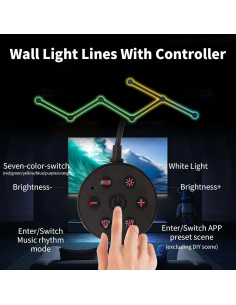 Luz de Pared Inteligente KOBAIBAN RGB 6 Barras LED WiFi Negro 2