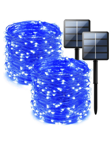 Paquete de 2 luces de hadas solares LED Selarlyt 200 luces 20m