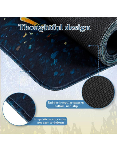 Alfombrilla de Escritorio iCasso XL Gato Negro 90x40 cm Antideslizante