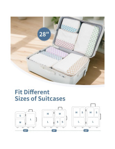 Set de 7 Cubos de Empaque Narwey - Organizador de Viaje Cuadros 2