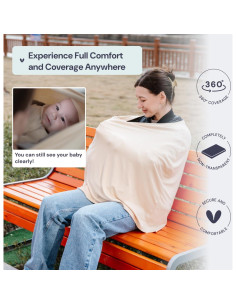 Cubierta de Lactancia BabbleRoo Buttercream - Suave y Multiuso 2